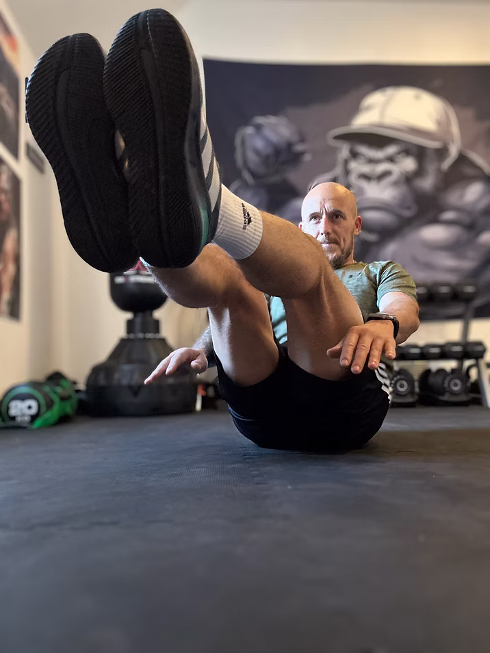 V-sit exercise targeting core muscles