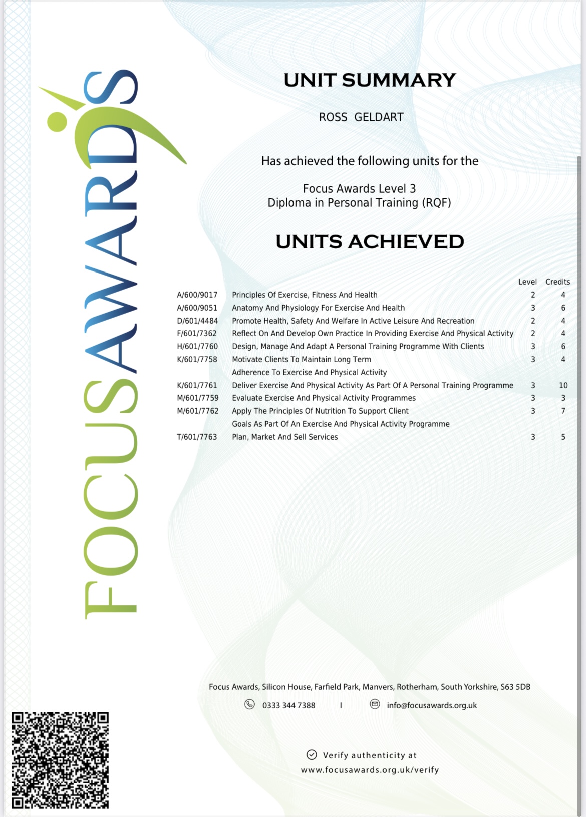 Level 3 Diploma in Personal Training